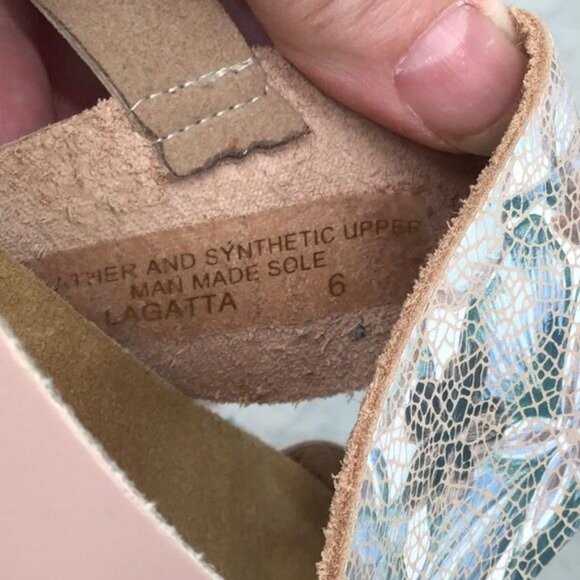 A. Giannetti Womans Lagetta Size 6 Adjustable Slingback Shell Pink Beach Print S - Picture 10 of 10